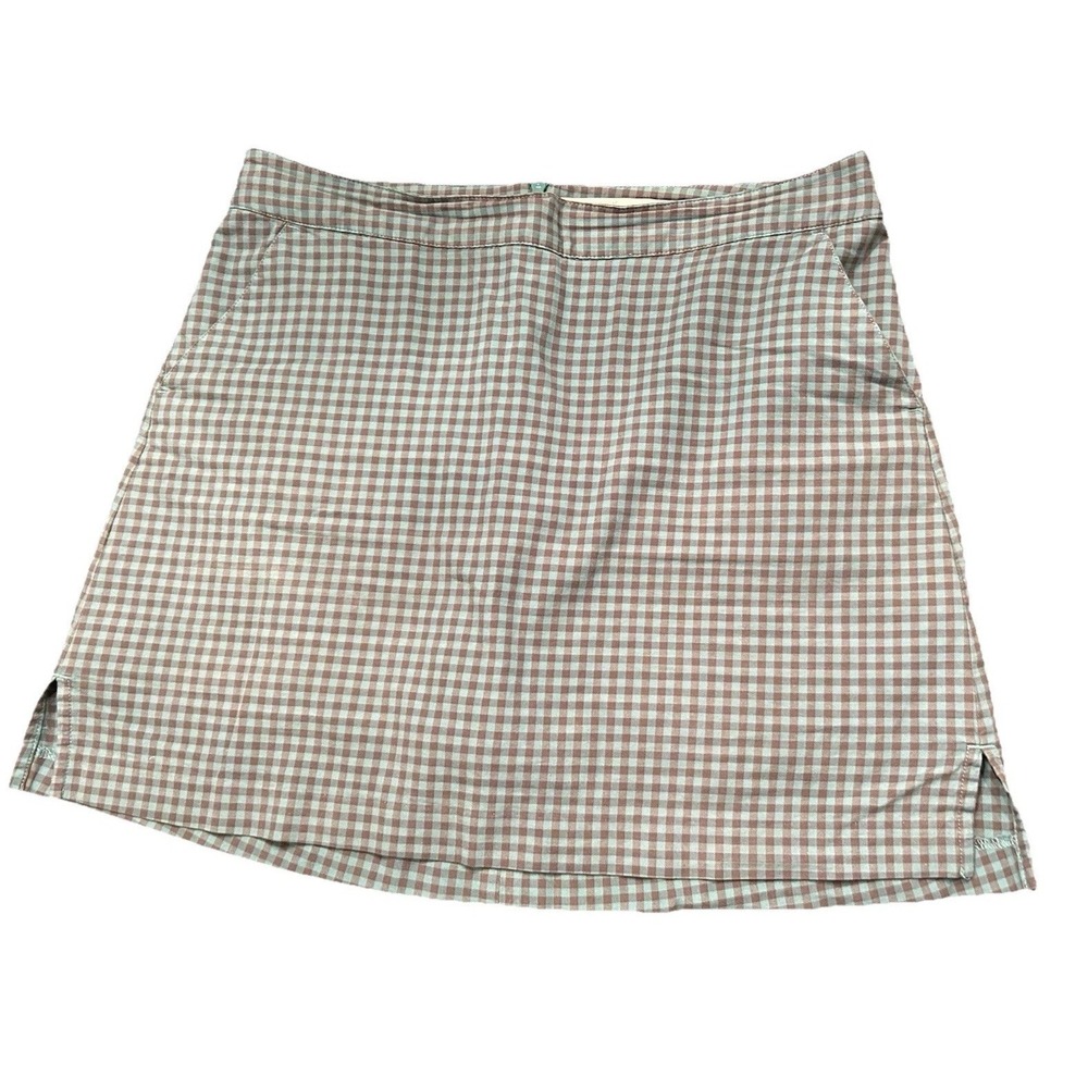 Lady Hagen Golf Skort 8 Teal Gray Plaid Check Pickleball Tennis Core Club Vibe